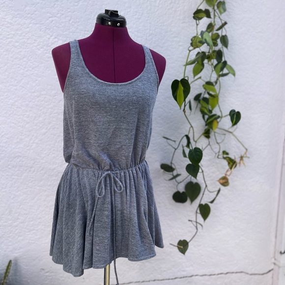 American Apparel Gray Drawstring Mini Dress - Picture 4 of 5